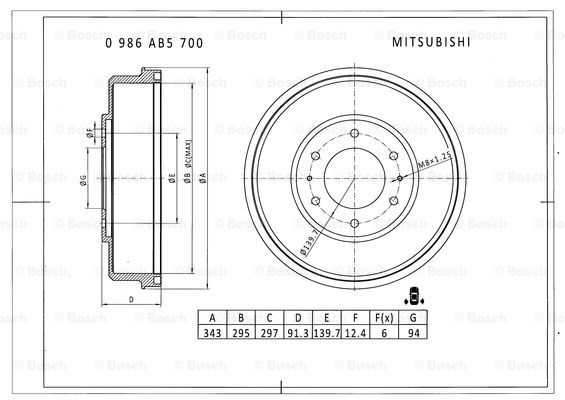 BOSCH 0 986 AB5 700 Brake Drum