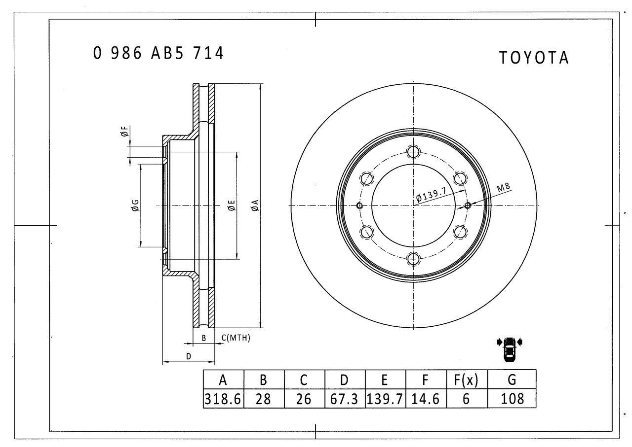 BOSCH 0 986 AB5 714 Bremsscheibe