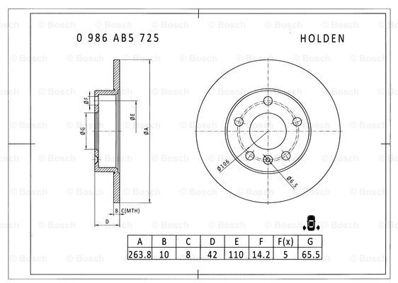 BOSCH 0 986 AB5 725 Brake Disc