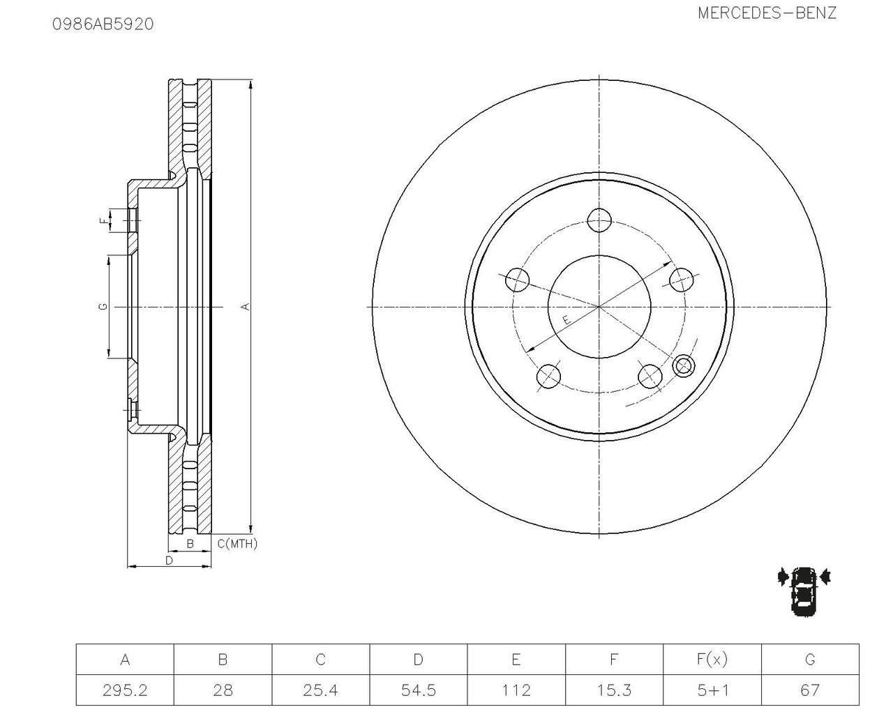 BOSCH 0 986 AB5 920 Brake Disc