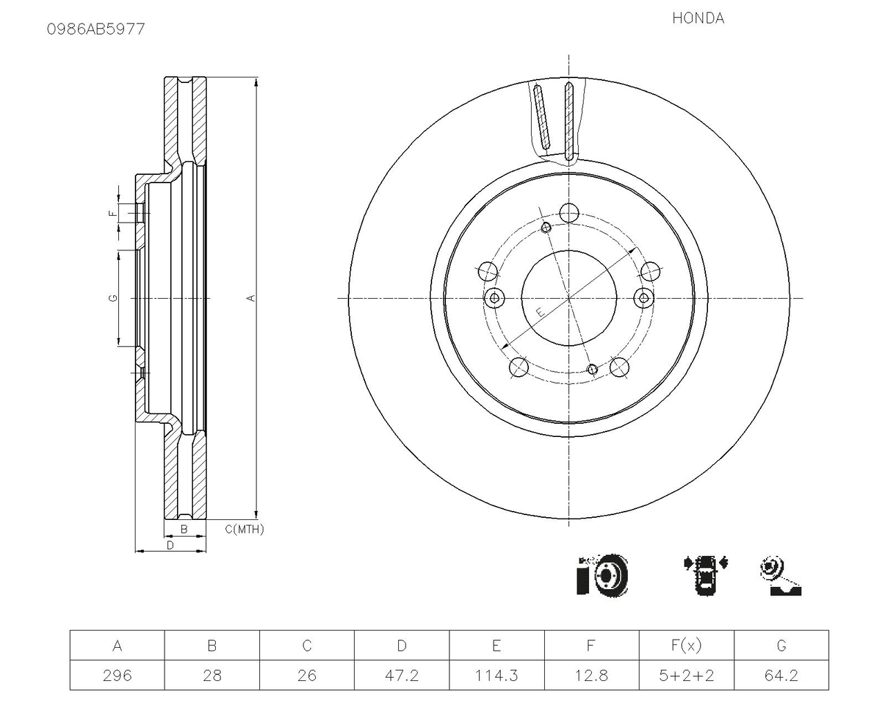 BOSCH 0 986 AB5 977 Brake Disc