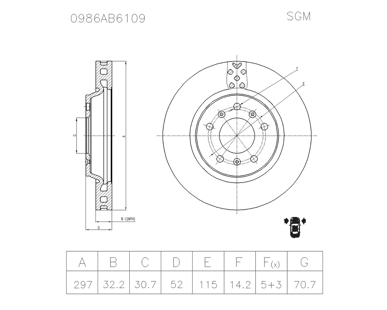 BOSCH 0 986 AB6 109 Brake Disc