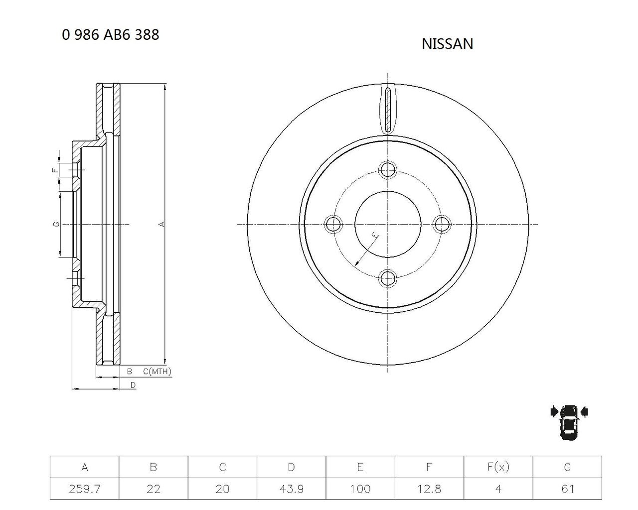 BOSCH 0 986 AB6 388 Brake Disc