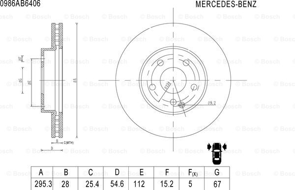 BOSCH 0 986 AB6 406 Brake Disc