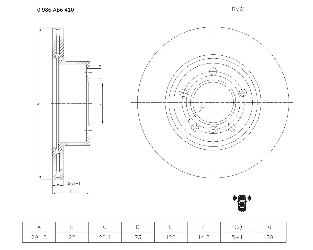 BOSCH 0 986 AB6 410 Brake Disc