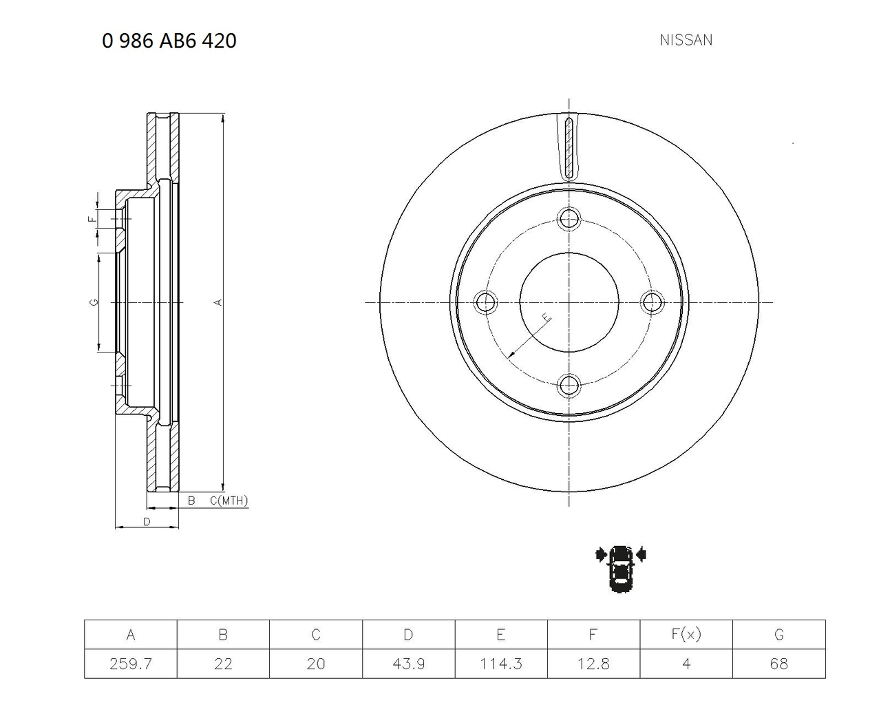 BOSCH 0 986 AB6 420 Brake Disc