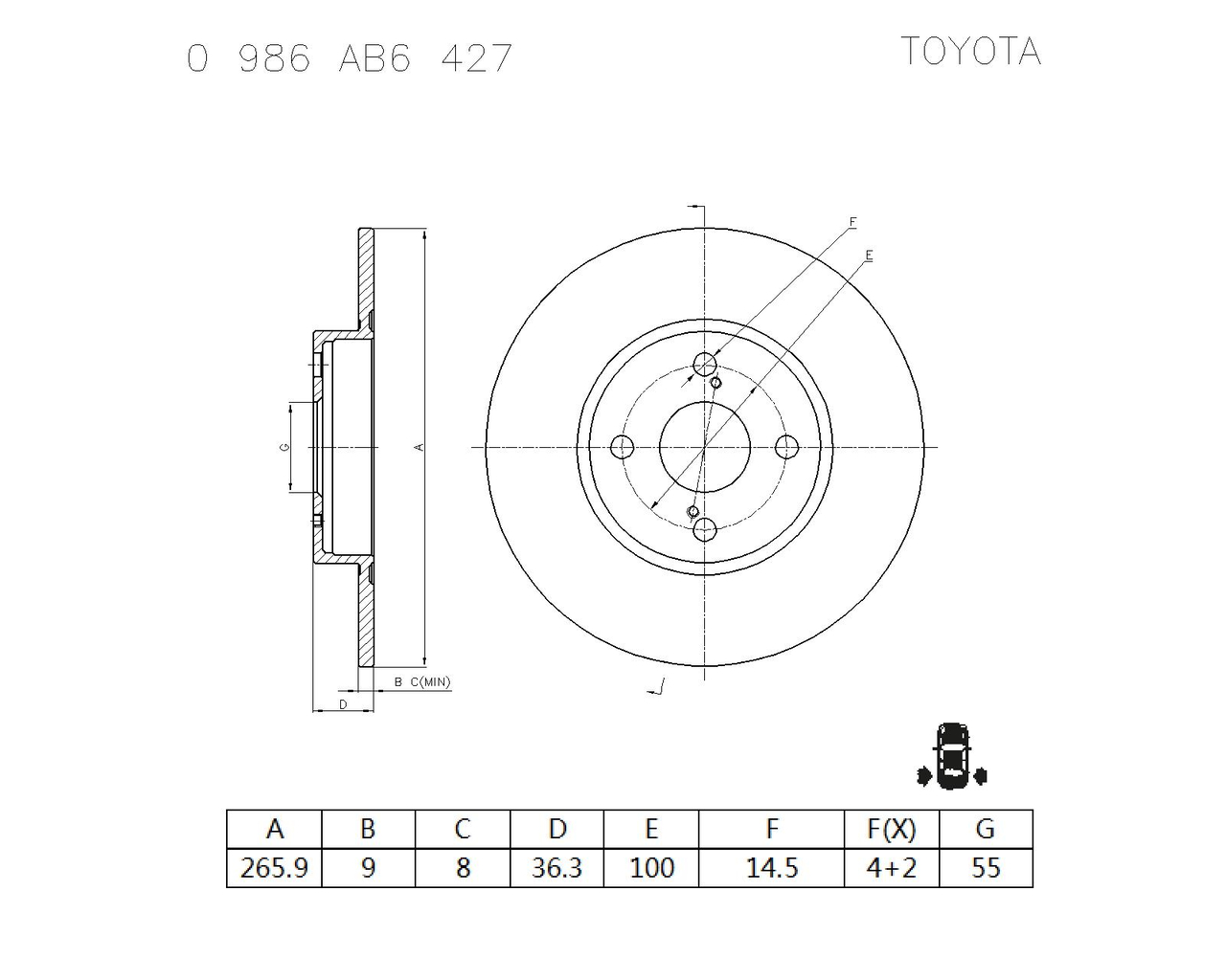 BOSCH 0 986 AB6 427 Brake Disc