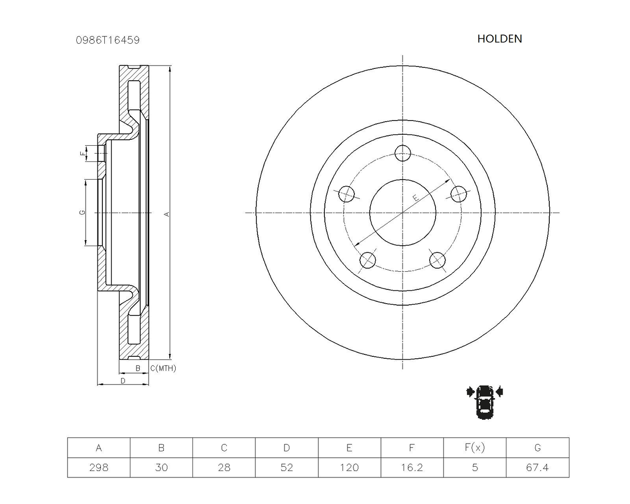 BOSCH 0 986 AB6 459 Brake Disc