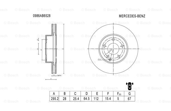 BOSCH 0 986 AB6 528 Brake Disc