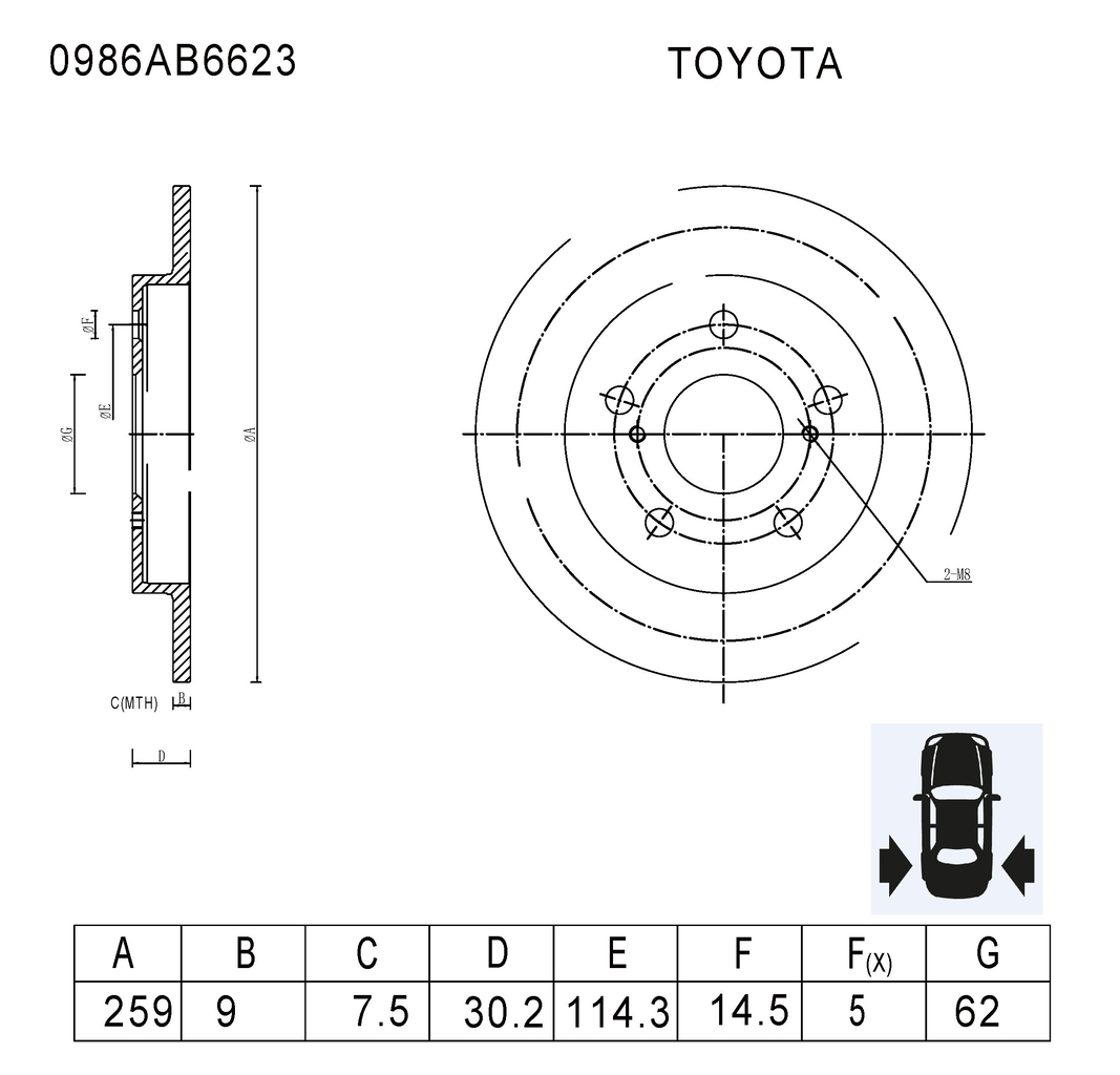 BOSCH 0 986 AB6 623 Brake Disc