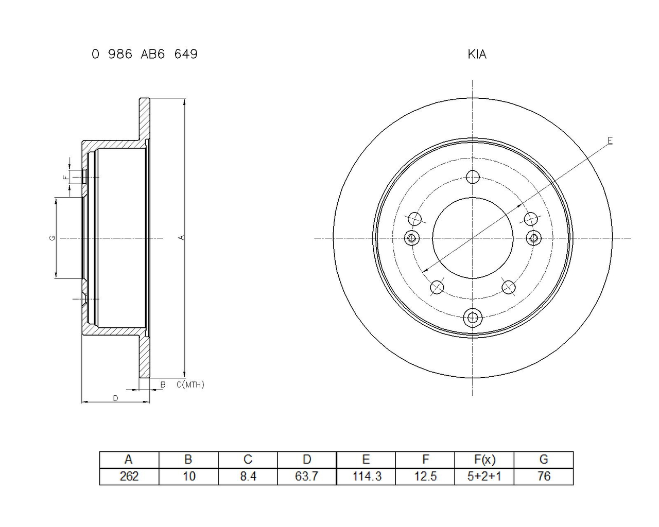 BOSCH 0 986 AB6 649 Brake Disc