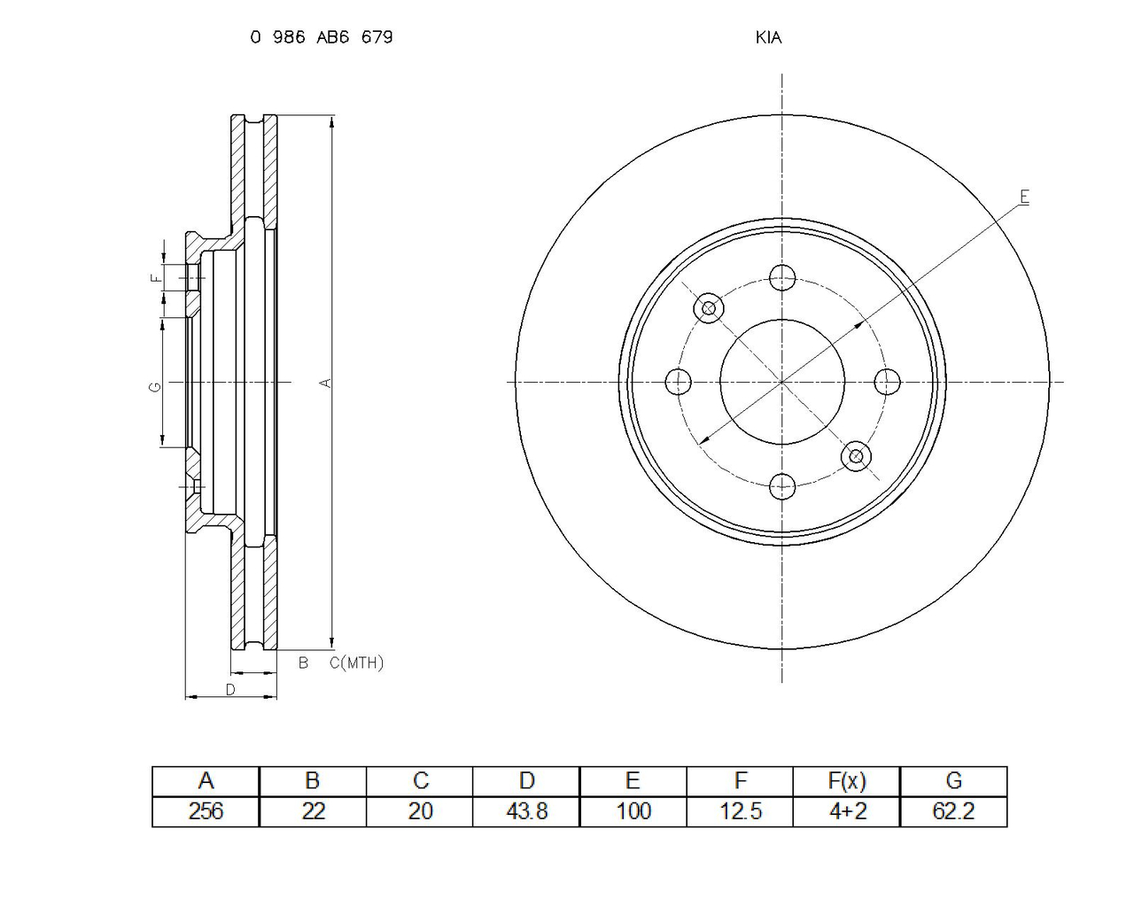 BOSCH 0 986 AB6 679 Brake Disc