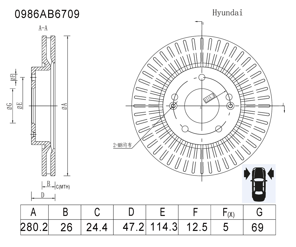 BOSCH 0 986 AB6 709 Brake Disc