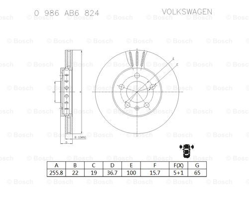 BOSCH 0 986 AB6 824 Brake Disc