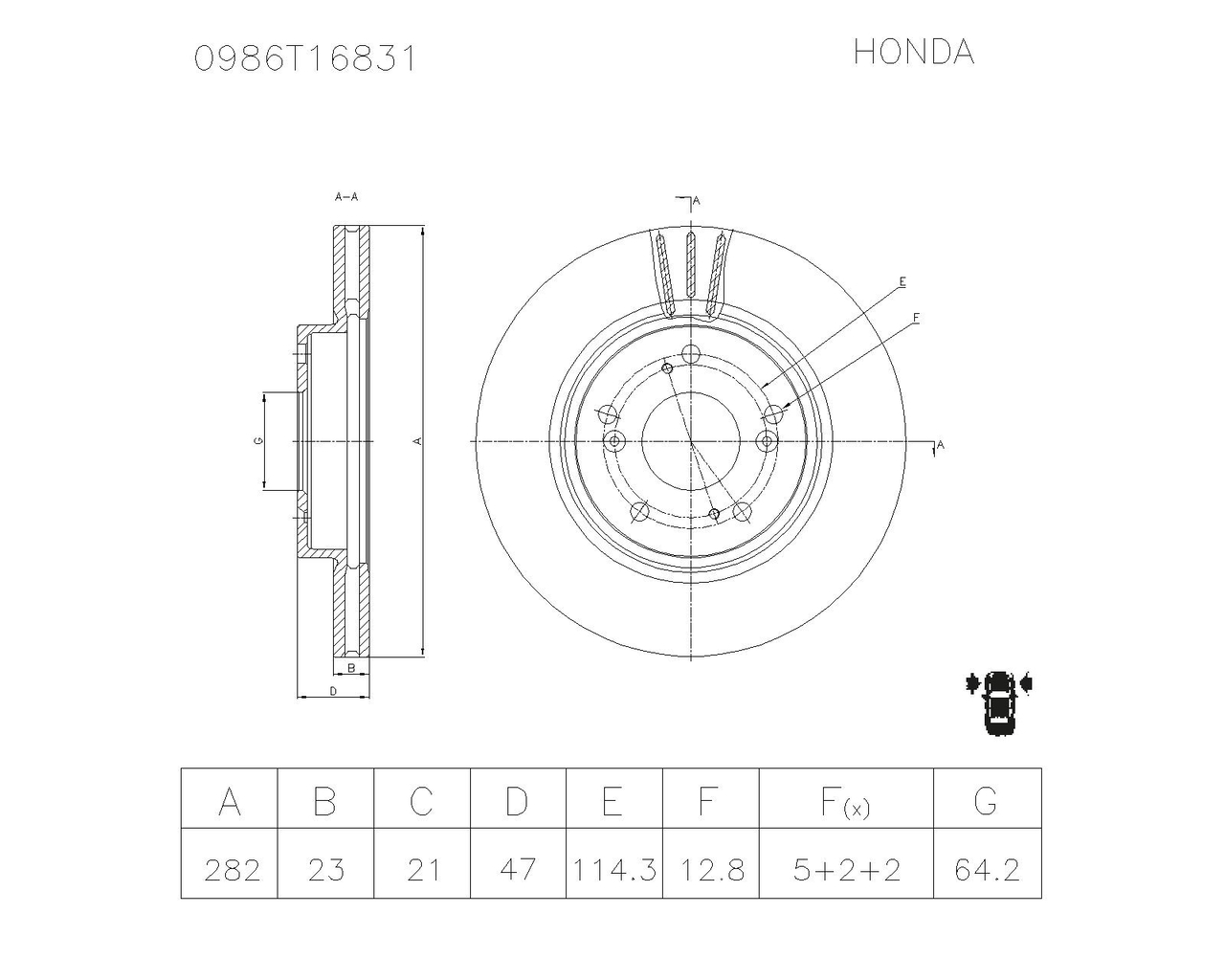 BOSCH 0 986 AB6 831 Brake Disc