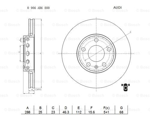 BOSCH 0 986 AB6 880 Brake Disc