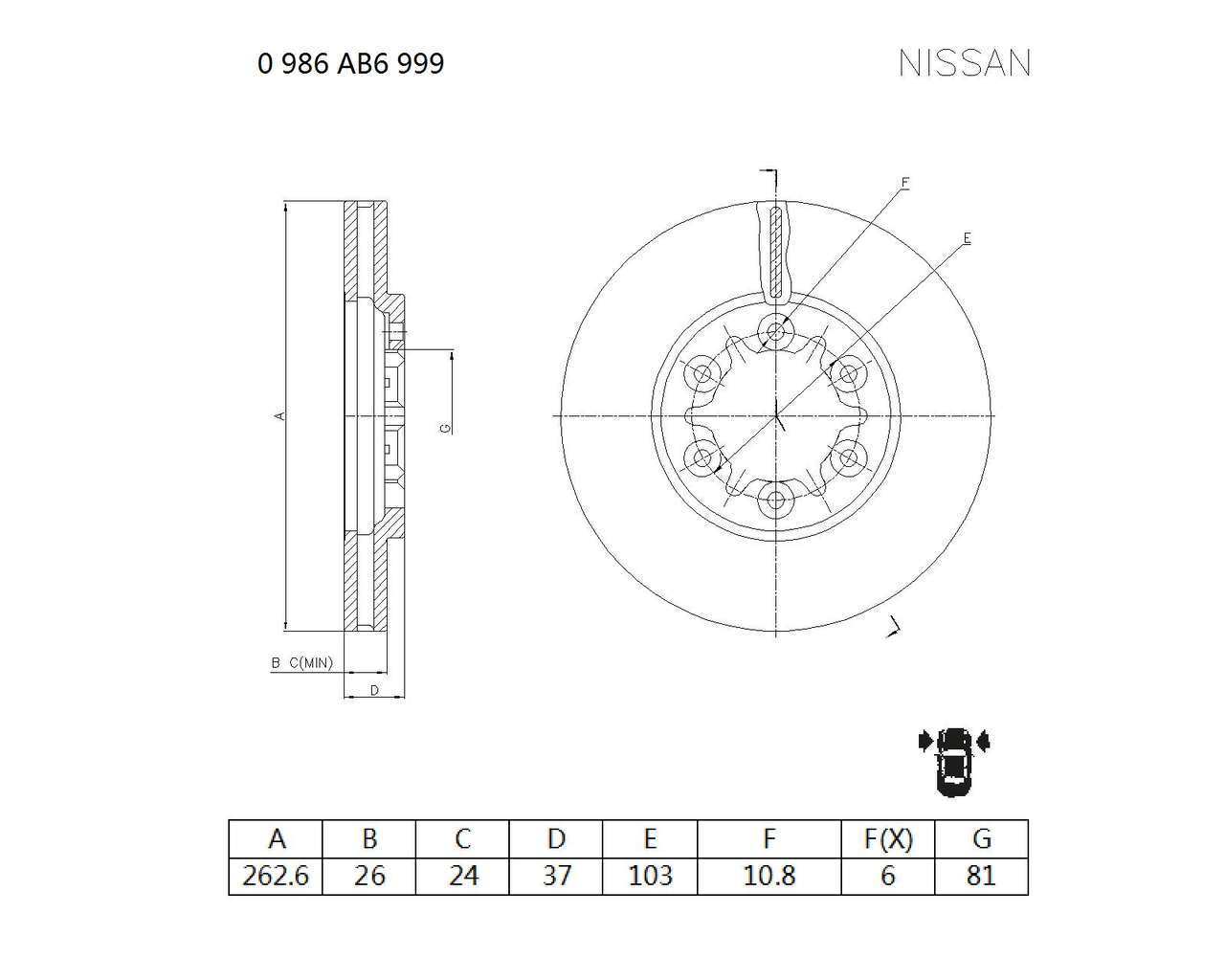 BOSCH 0 986 AB6 999 Brake Disc