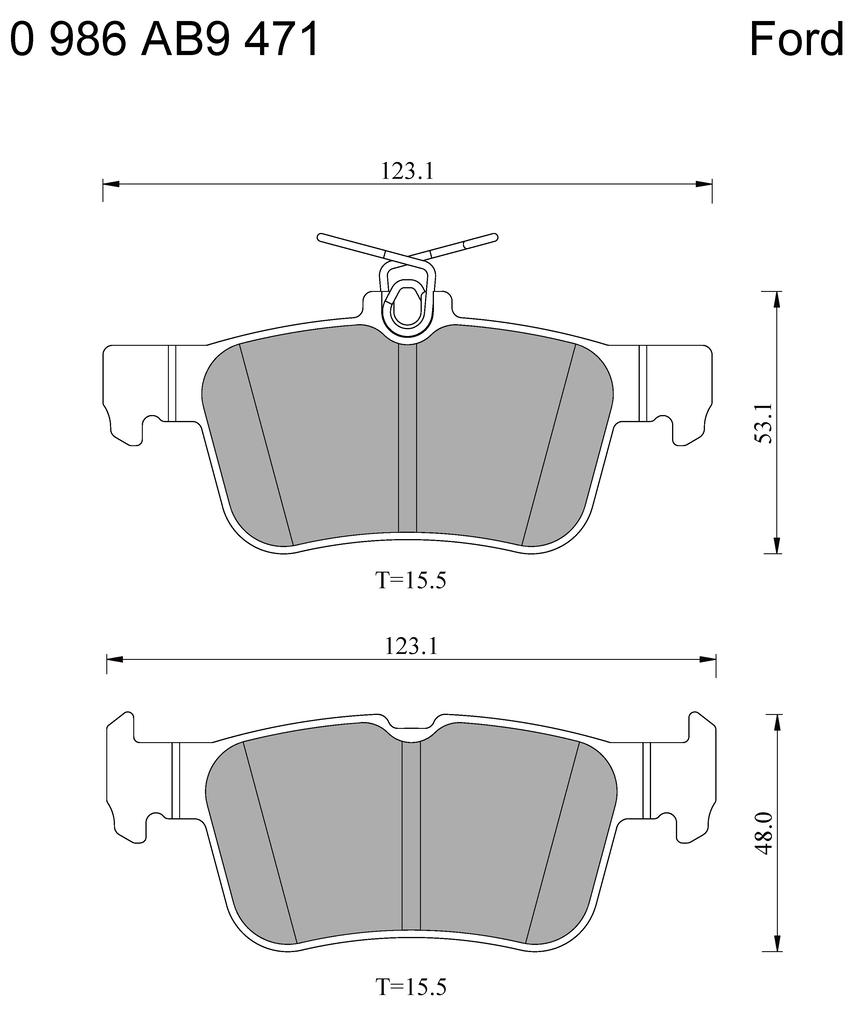 BOSCH 0 986 AB9 471 Bremsbelagsatz, Scheibenbremse