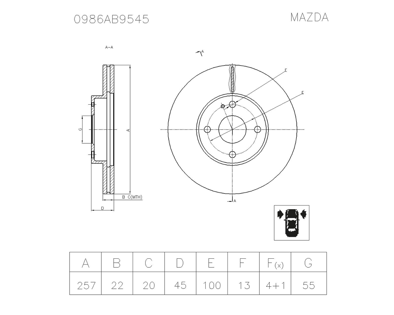 BOSCH 0 986 AB9 545 Brake Disc