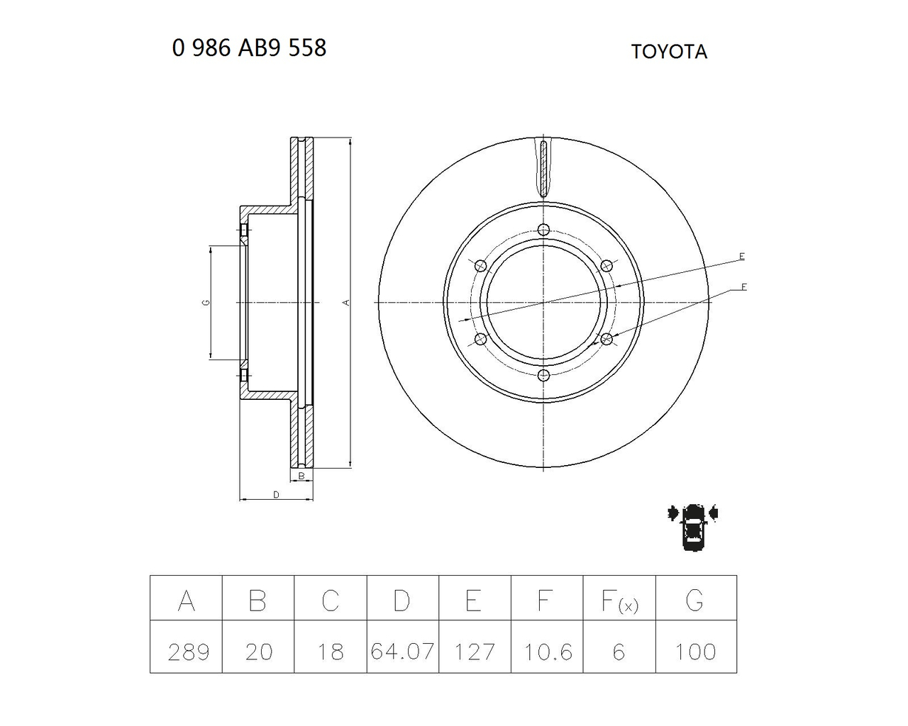 BOSCH 0 986 AB9 558 Brake Disc