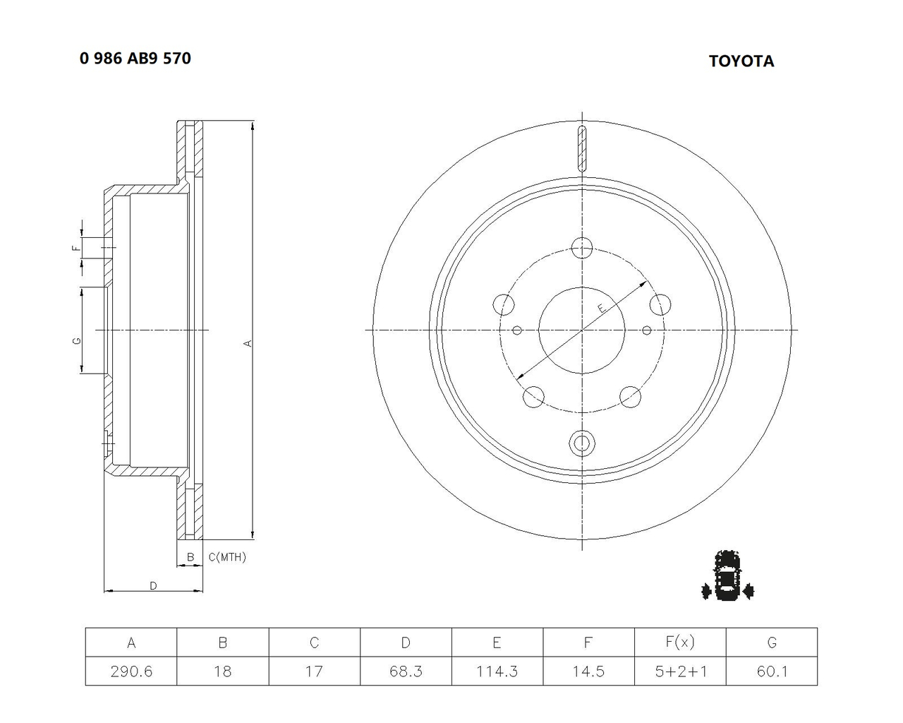 BOSCH 0 986 AB9 570 Brake Disc