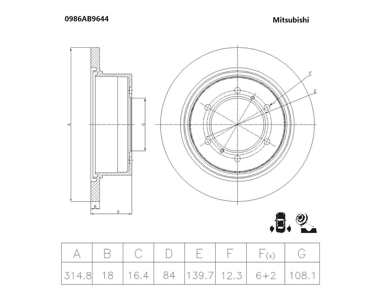 BOSCH 0 986 AB9 644 Brake Disc