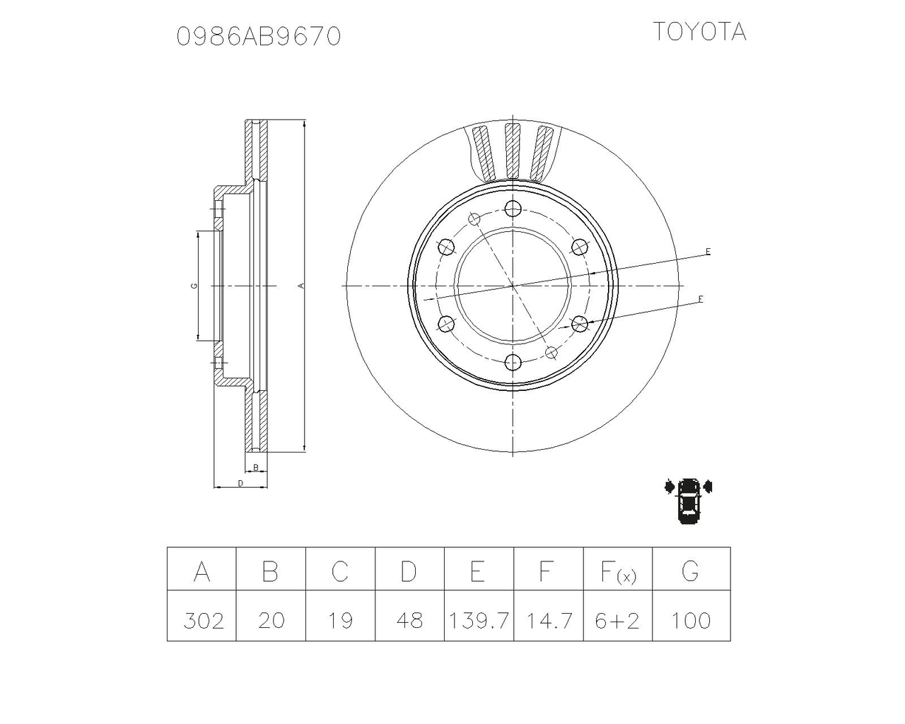 BOSCH 0 986 AB9 670 Brake Disc