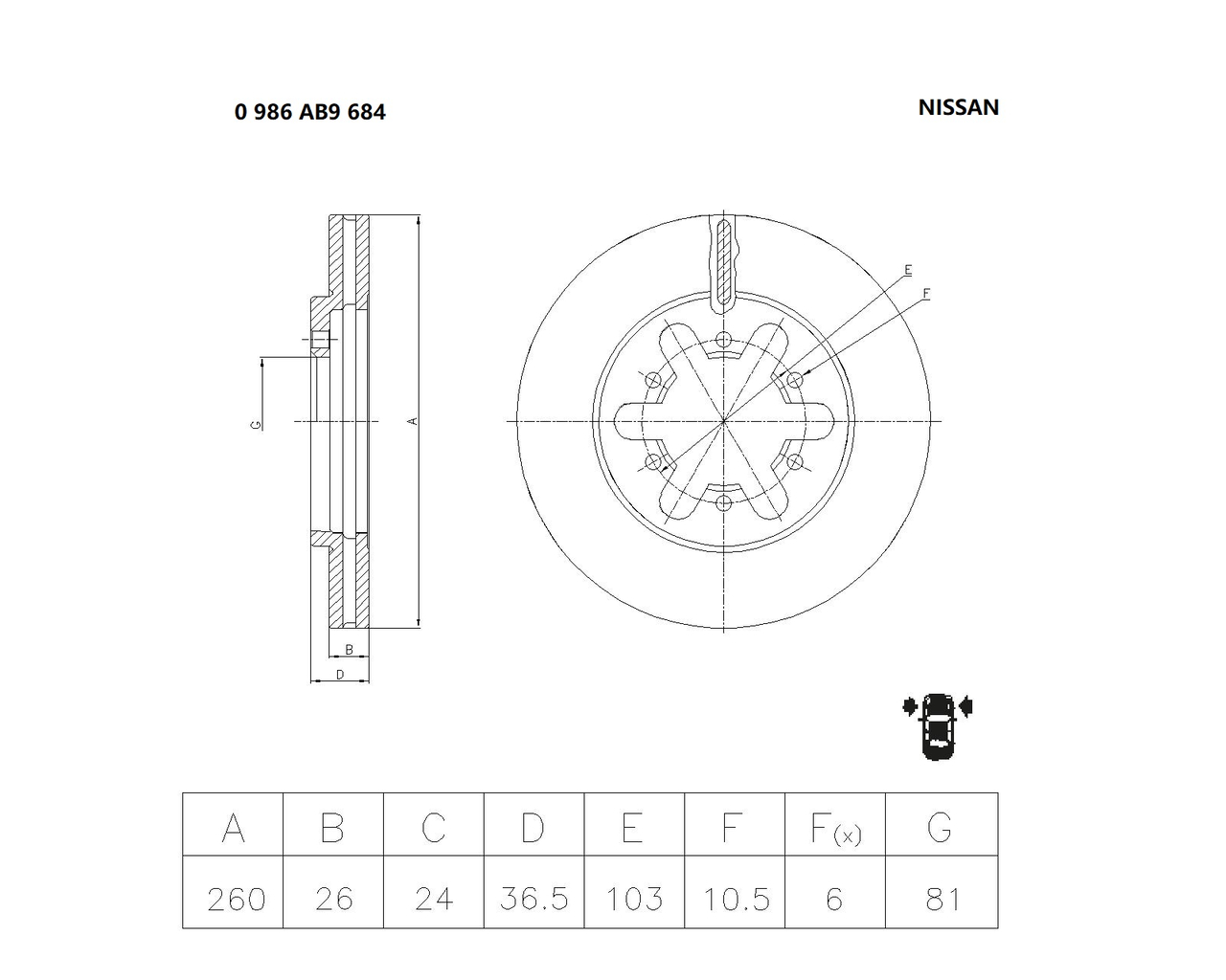 BOSCH 0 986 AB9 684 Brake Disc