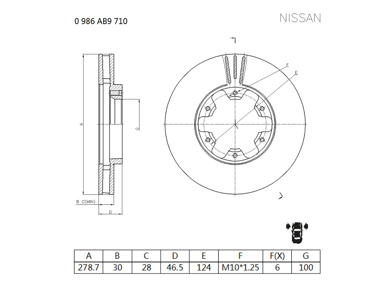 BOSCH 0 986 AB9 710 Brake Disc