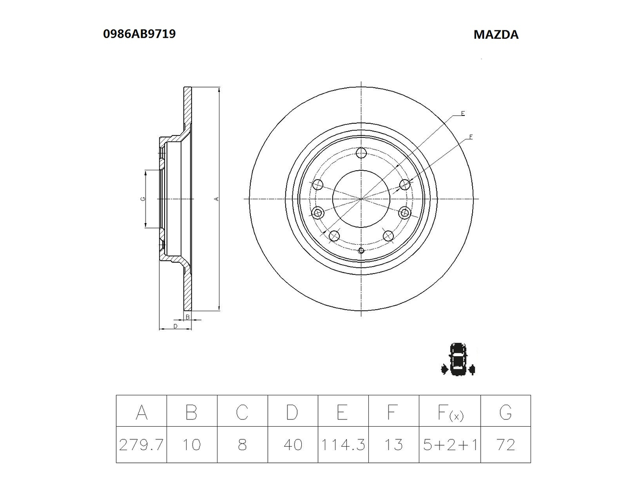 BOSCH 0 986 AB9 719 Brake Disc