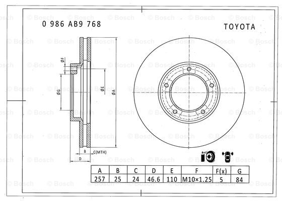 BOSCH 0 986 AB9 768 Brake Disc