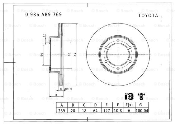 BOSCH 0 986 AB9 769 Brake Disc