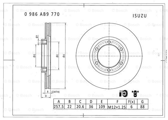 BOSCH 0 986 AB9 770 Brake Disc