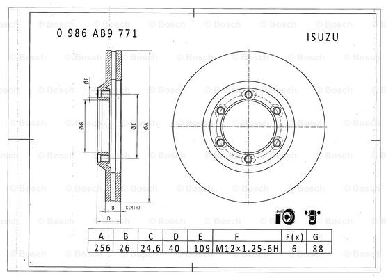 BOSCH 0 986 AB9 771 Brake Disc