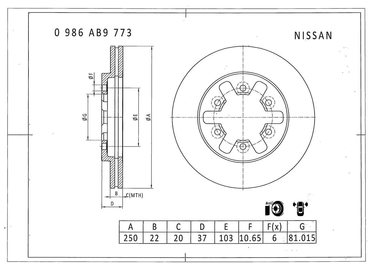 BOSCH 0 986 AB9 773 Bremsscheibe