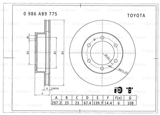 BOSCH 0 986 AB9 775 Brake Disc