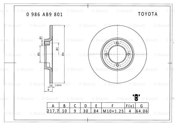 BOSCH 0 986 AB9 801 Brake Disc