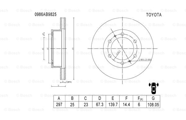 BOSCH 0 986 AB9 825 Brake Disc