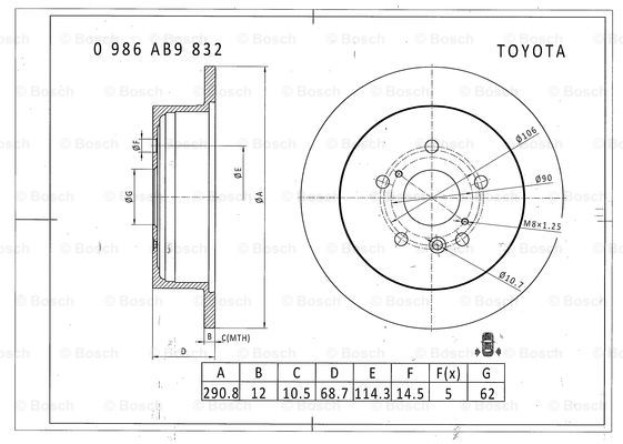 BOSCH 0 986 AB9 832 Brake Disc