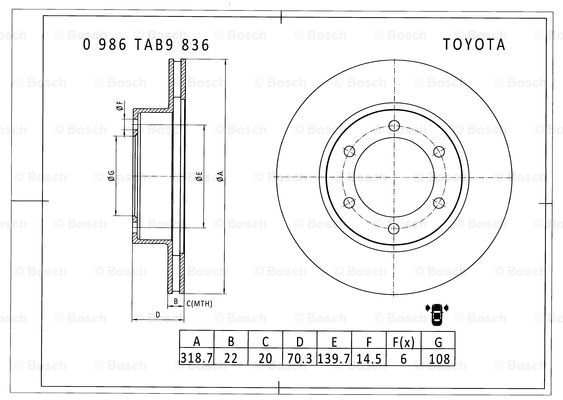 BOSCH 0 986 AB9 836 Brake Disc