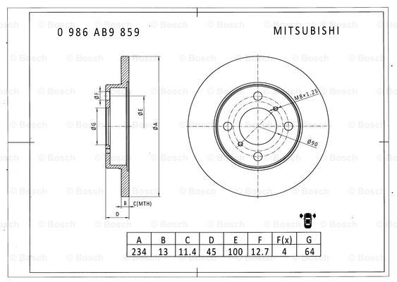 BOSCH 0 986 AB9 859 Brake Disc