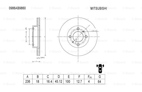 BOSCH 0 986 AB9 860 Brake Disc