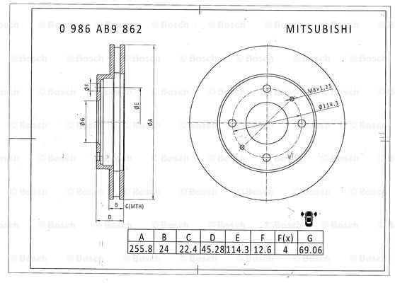 BOSCH 0 986 AB9 862 Brake Disc