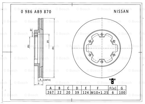 BOSCH 0 986 AB9 870 Brake Disc