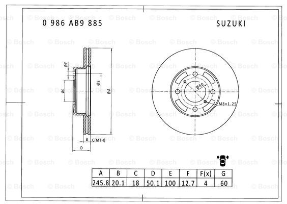 BOSCH 0 986 AB9 885 Brake Disc