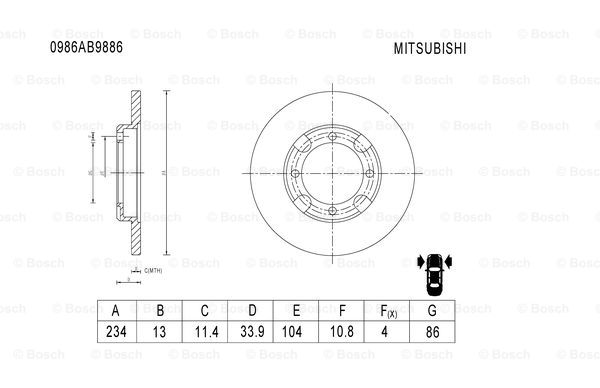 BOSCH 0 986 AB9 886 Brake Disc