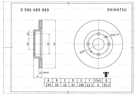 BOSCH 0 986 AB9 889 Brake Disc