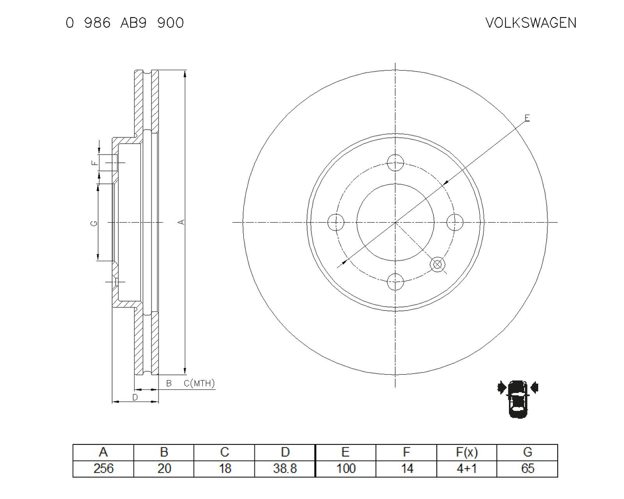 BOSCH 0 986 AB9 900 Brake Disc