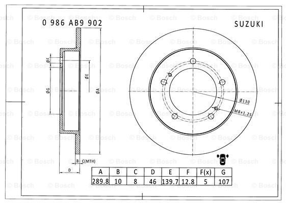 BOSCH 0 986 AB9 902 Brake Disc