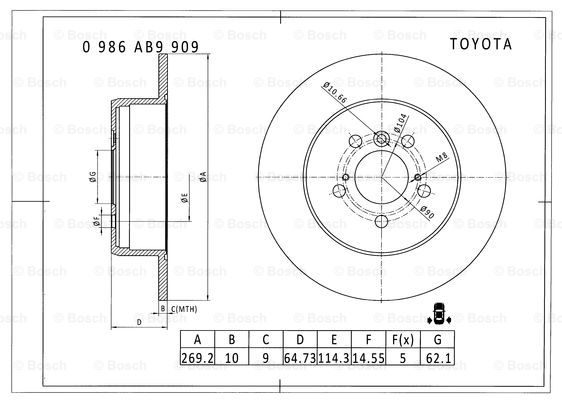 BOSCH 0 986 AB9 909 Brake Disc